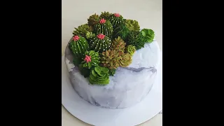 Торт с кактусами/cake cactus.#shorts