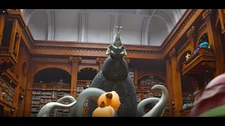 Scare game escaping the librarian challenge scene (Monsters University 2013)