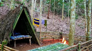 Building a shelter - bamboo shelter | bushcraft survival -  part 2