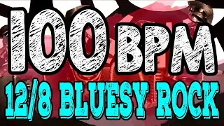 100 BPM - Blues Rock Shuffle #1  - 12/8 Drum Track - Metronome - Drum Beat