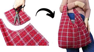 One simple and quick way to sew a large stylish shopping bag.