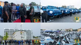 President Nana Addo Presents New Motorbikes and Vehicles to Ghana Police Service.