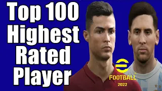 Efootball 2022 V1.0.0 Top 100 Highest Rated Player