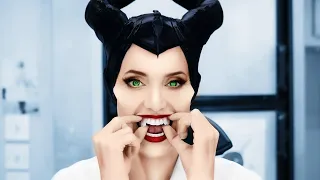 Angelina Jolie getting ready to play maleficent #shorts