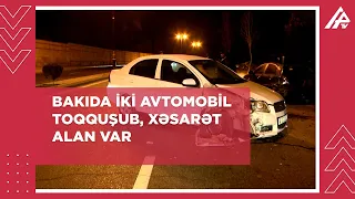 Bakıda iki avtomobil toqquşub, xəsarət alan var