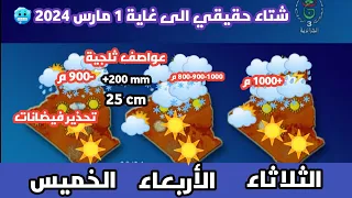 أحوال الطقس في الجزائر غدا ولل 3 أيام المقبلة الى غاية نهاية فيفري 2024 عودة الثلوج والامطار بقوة