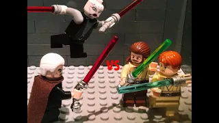 Lego Star Wars Qui-Gon Jinn & Obi-wan Kenobi VS Count Dooku & Asajj Ventress