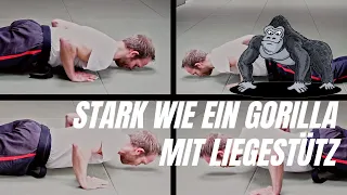 Stark wie ein Gorilla mit Liegestütz