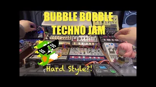 Hard Techno Synth Jam (feat. KORG VOLCA + Kaoss Pad2) - BubbleBobble Theme live remix (140BPM)