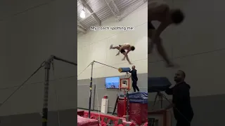 Everyone is always so impressed with the spotter 😂#gymnast #gymnastics #coach #gym #slide #fail #d1