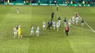 CELTIC FANS CELEBRATING WITH ANGE AFTER BEATING ST MIRREN 4-0 !!!!