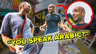 White Guy SUDDENLY Speaks Arabic and Gets FREE Stuff, Locals Shocked! 😱