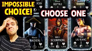 MK Mobile. I Can't Make IMPOSSIBLE CHOICE! Klassic Raiden vs. MK11 Scorpion vs. Klassic Liu Kang!