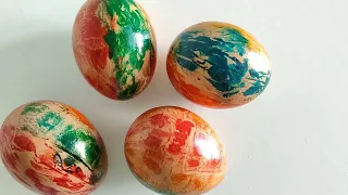 How to Originally and beautifully paint eggs for Easter 2024 using napkins