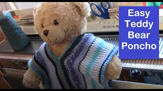 Teddy Bear Poncho by Diana Sullivan Machine Knitting