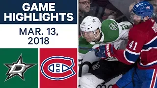 NHL Game Highlights | Stars vs. Canadiens - Mar. 13, 2018