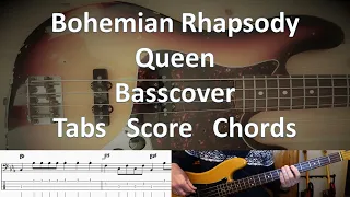 Queen Bohemian Rhapsody. Bass Cover Tabs Score Notation Chords Transcription Bass: John Deacon