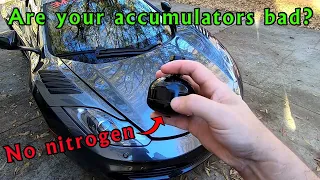 How to diagnose bad suspension accumulators on a McLaren