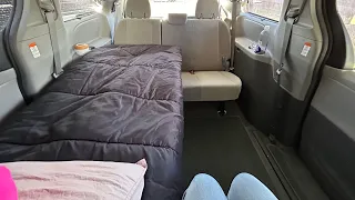 No-Build Minivan Camper Van Tour 6 / 3rd row seats up #minimalist #vanlife #toyota #campervan