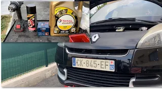 RENAULT SCENIC 3 1.5dci VIDANGE ET CHANGEMENT DU FILTRE À HUILE