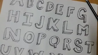 How to draw alphabet letters A - Z in 3D