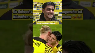 Mo Dahoud verrät warum es unangenehm ist Küsschen von Haaland zu bekommen 😘😂