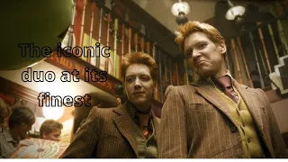 Fred and George Weasley being an iconic duo for 3 minutes straight