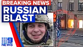 Russian military blogger killed in blast at St Petersburg cafe | 9 News Australia