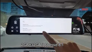 Car Mirror Camera Junsun 12 inch 1440P 2K Android 8.1 ADAS 2G RAM 4G Wifi GPS Navi Night Vision