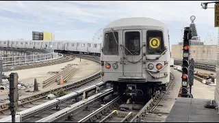 R46 N/Q Train Action @ Coney Island Stillwell Ave. (2024/05/11)