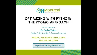 Optimization with Python: The Pyomo Approach by Dr. Carlos Zetina on February 25, 2022
