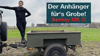 Offroad Militär Anhänger Sankey MK III, für Wald + Brennholz am LR Defender / Discover / G-Klasse