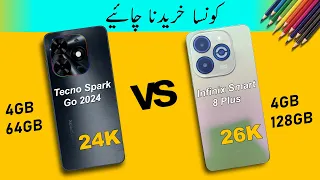 Infinix smart 8 plus vs tecno spark go 2024 | which is better option to buy ?