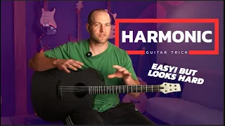 Acoustic Guitar Harmonic Trick - Fun Practice Riff - Easy But Looks Hard