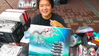 Unintentional ASMR 💦 Crazy Spray Paint Artist (intense bottle shaking, spraying sounds)