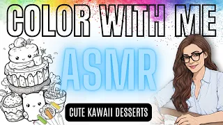 Satisfying Coloring ASMR with Marker Sounds - Kawaii Desserts 🧁🧁