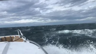 Lifeproof 35 GT Coupe in 20kt winds Puget Sound