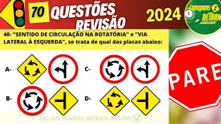 Questões da Prova teórica do Detran 2024 ,prova do detran 2024, #simuladodetran2024