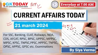 March 21,  2024 Current Affairs in English by GKToday
