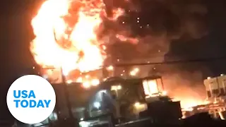 Multiple fireballs burst from burning Texas manufacturing plant | USA TODAY
