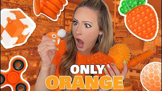 ORANGE ONLY 🏀🎃🦀 FIDGET SHOPPING CHALLENGE!