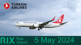 Planespotting Riga Int’I Airport RIX/EVRA, прилёт Boeing b737 MAX 8 Turkish airlines 05.05.2024