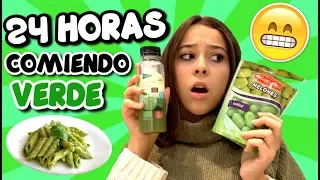 24 Horas COMIENDO de COLOR VERDE 🥦 RETO COMIDA