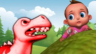 T-Rex Dinosaur Song | Hungry Dino chase Baby Fight Back +More Nursery Rhymes & Kids Song |Baby Songs