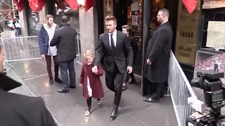 David Beckham, Victoria Beckham and their kids leaving Balthazar restaurant in Soho