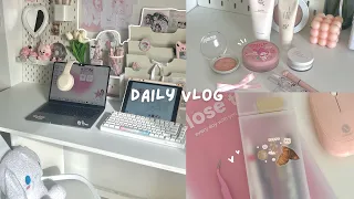 daily vlog🤍life as a homebody, aesthetic desk makeover, macbook unboxing, studying, japanese snacks