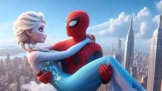 Spiderman saving Elsa for kids drawing #drawing #kids