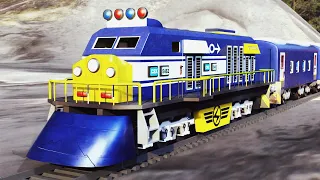 Lego police thief cartoon - Lego Train Gold rob fail - choo choo train kids videos