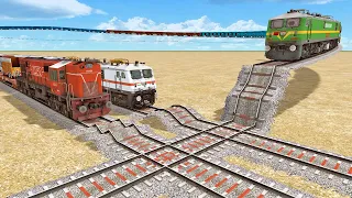 3 TRAINS RUNNING ON RISKY RAILWAY TRACKS | Most Dangerous Railroad Tracks | Train Simulator 2022