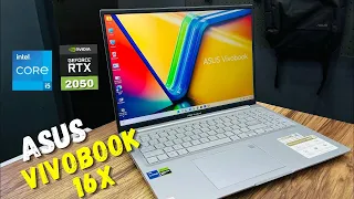 ASUS Vivobook 16x⚡️2023 intel i5 12th Gen 16gb 512Gb 16.0 120Hz Rtx 2050 Backlit kb Unboxing-Review